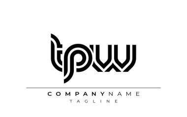 TPW Yaratıcı Eşsiz Modern Harf Logosu Tasarımı. Benzersiz bir harf dizaynına sahip stilize logo, soyut minimalist estetik ve modern cazibe sunar.