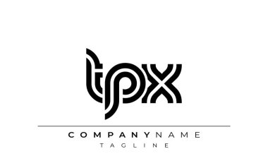 TPX Yaratıcı Eşsiz Modern Harf Logosu Tasarımı. Benzersiz bir harf dizaynına sahip stilize logo, soyut minimalist estetik ve modern cazibe sunar.