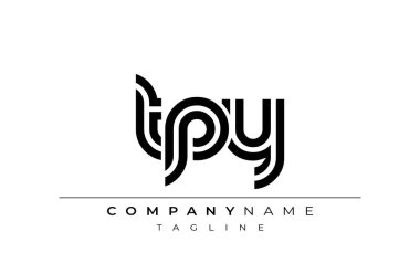 TPY Yaratıcı Eşsiz Modern Harf Logosu Tasarımı. Benzersiz bir harf dizaynına sahip stilize logo, soyut minimalist estetik ve modern cazibe sunar.