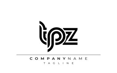 TPZ Yaratıcı Eşsiz Modern Harf Logosu Tasarımı. Benzersiz bir harf dizaynına sahip stilize logo, soyut minimalist estetik ve modern cazibe sunar.