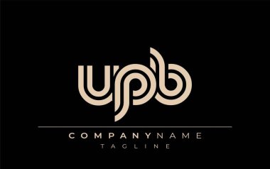 UPB Yaratıcı Eşsiz Modern Harf Logosu Tasarımı. Benzersiz bir harf dizaynına sahip stilize logo, soyut minimalist estetik ve modern cazibe sunar.