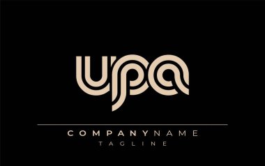 UPA Yaratıcı Eşsiz Modern Harf Logosu Tasarımı. Benzersiz bir harf dizaynına sahip stilize logo, soyut minimalist estetik ve modern cazibe sunar.