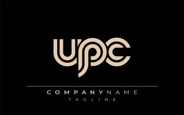 UPC Yaratıcı Eşsiz Modern Harf Logosu Tasarımı. Benzersiz bir harf dizaynına sahip stilize logo, soyut minimalist estetik ve modern cazibe sunar.
