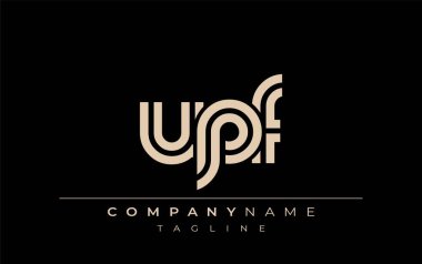 UPF Yaratıcı Eşsiz Modern Harf Logosu Tasarımı. Benzersiz bir harf dizaynına sahip stilize logo, soyut minimalist estetik ve modern cazibe sunar.