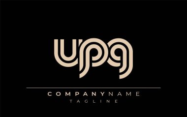 UPG Yaratıcı Eşsiz Modern Harf Logosu Tasarımı. Benzersiz bir harf dizaynına sahip stilize logo, soyut minimalist estetik ve modern cazibe sunar.
