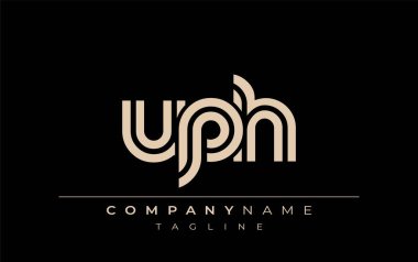UPH Yaratıcı Eşsiz Modern Harf Logosu Tasarımı. Benzersiz bir harf dizaynına sahip stilize logo, soyut minimalist estetik ve modern cazibe sunar.