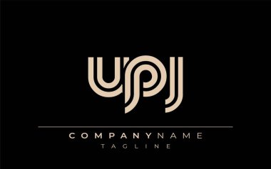 UPJ Yaratıcı Eşsiz Modern Harf Logosu Tasarımı. Benzersiz bir harf dizaynına sahip stilize logo, soyut minimalist estetik ve modern cazibe sunar.