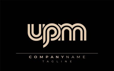 UPM Yaratıcı Eşsiz Modern Harf Logosu Tasarımı. Benzersiz bir harf dizaynına sahip stilize logo, soyut minimalist estetik ve modern cazibe sunar.