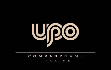 UPO Yaratıcı Eşsiz Modern Harf Logosu Tasarımı. Benzersiz bir harf dizaynına sahip stilize logo, soyut minimalist estetik ve modern cazibe sunar.