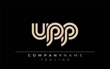 UPP Yaratıcı Eşsiz Modern Harf Logosu Tasarımı. Benzersiz bir harf dizaynına sahip stilize logo, soyut minimalist estetik ve modern cazibe sunar.