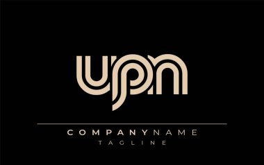 UPN Yaratıcı Eşsiz Modern Harf Logosu Tasarımı. Benzersiz bir harf dizaynına sahip stilize logo, soyut minimalist estetik ve modern cazibe sunar.