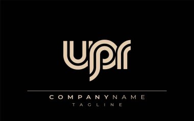 UPR Yaratıcı Eşsiz Modern Harf Logosu Tasarımı. Benzersiz bir harf dizaynına sahip stilize logo, soyut minimalist estetik ve modern cazibe sunar.