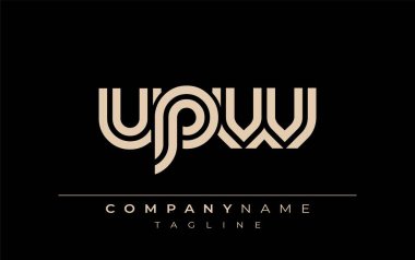 UPW Yaratıcı Eşsiz Modern Harf Logosu Tasarımı. Benzersiz bir harf dizaynına sahip stilize logo, soyut minimalist estetik ve modern cazibe sunar.