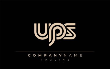 UPS Yaratıcı Eşsiz Modern Harf Logosu Tasarımı. Benzersiz bir harf dizaynına sahip stilize logo, soyut minimalist estetik ve modern cazibe sunar.