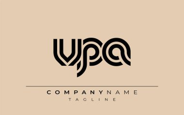 VPA Yaratıcı Eşsiz Modern Harf Logosu Tasarımı. Benzersiz bir harf dizaynına sahip stilize logo, soyut minimalist estetik ve modern cazibe sunar.