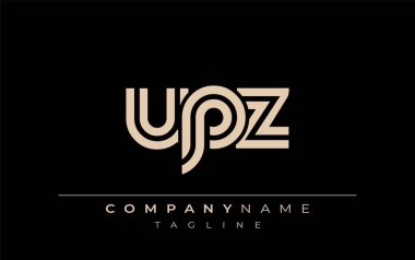 UPZ Yaratıcı Eşsiz Modern Harf Logosu Tasarımı. Benzersiz bir harf dizaynına sahip stilize logo, soyut minimalist estetik ve modern cazibe sunar.