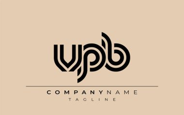 VPB Yaratıcı Eşsiz Modern Harf Logosu Tasarımı. Benzersiz bir harf dizaynına sahip stilize logo, soyut minimalist estetik ve modern cazibe sunar.
