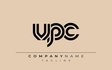 VPC Yaratıcı Eşsiz Modern Harf Logosu Tasarımı. Benzersiz bir harf dizaynına sahip stilize logo, soyut minimalist estetik ve modern cazibe sunar.