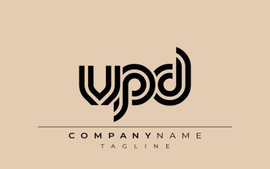VPD Yaratıcı Eşsiz Modern Harf Logosu Tasarımı. Benzersiz bir harf dizaynına sahip stilize logo, soyut minimalist estetik ve modern cazibe sunar.