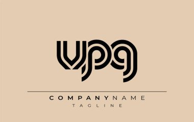 VPG Yaratıcı Eşsiz Modern Harf Logosu Tasarımı. Benzersiz bir harf dizaynına sahip stilize logo, soyut minimalist estetik ve modern cazibe sunar.