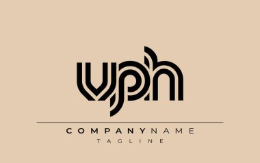 VPH Yaratıcı Eşsiz Modern Harf Logosu Tasarımı. Benzersiz bir harf dizaynına sahip stilize logo, soyut minimalist estetik ve modern cazibe sunar.