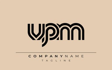 VPM Yaratıcı Eşsiz Modern Harf Logosu Tasarımı. Benzersiz bir harf dizaynına sahip stilize logo, soyut minimalist estetik ve modern cazibe sunar.