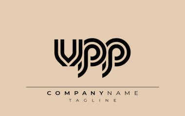 VPP Yaratıcı Eşsiz Modern Harf Logosu Tasarımı. Benzersiz bir harf dizaynına sahip stilize logo, soyut minimalist estetik ve modern cazibe sunar.