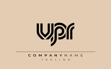 VPR Yaratıcı Eşsiz Modern Harf Logosu Tasarımı. Benzersiz bir harf dizaynına sahip stilize logo, soyut minimalist estetik ve modern cazibe sunar.