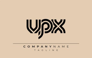 VPX Yaratıcı Eşsiz Modern Harf Logosu Tasarımı. Benzersiz bir harf dizaynına sahip stilize logo, soyut minimalist estetik ve modern cazibe sunar.
