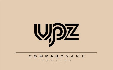 VPZ Yaratıcı Eşsiz Modern Harf Logosu Tasarımı. Benzersiz bir harf dizaynına sahip stilize logo, soyut minimalist estetik ve modern cazibe sunar.