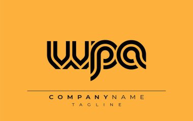 WPA Yaratıcı Eşsiz Modern Harf Logosu Tasarımı. Benzersiz bir harf dizaynına sahip stilize logo, soyut minimalist estetik ve modern cazibe sunar.