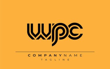 WPC Yaratıcı Eşsiz Modern Harf Logosu Tasarımı. Benzersiz bir harf dizaynına sahip stilize logo, soyut minimalist estetik ve modern cazibe sunar.