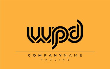WPD Yaratıcı Eşsiz Modern Harf Logosu Tasarımı. Benzersiz bir harf dizaynına sahip stilize logo, soyut minimalist estetik ve modern cazibe sunar.