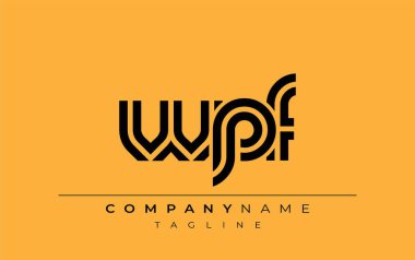 WPF Yaratıcı Eşsiz Modern Harf Logosu Tasarımı. Benzersiz bir harf dizaynına sahip stilize logo, soyut minimalist estetik ve modern cazibe sunar.