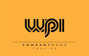 WPI Yaratıcı Eşsiz Modern Harf Logosu Tasarımı. Benzersiz bir harf dizaynına sahip stilize logo, soyut minimalist estetik ve modern cazibe sunar.