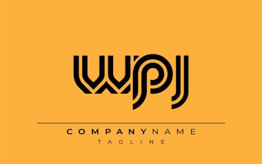 WPJ Yaratıcı Eşsiz Modern Harf Logosu Tasarımı. Benzersiz bir harf dizaynına sahip stilize logo, soyut minimalist estetik ve modern cazibe sunar.