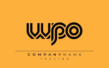 WPO Yaratıcı Eşsiz Modern Harf Logosu Tasarımı. Benzersiz bir harf dizaynına sahip stilize logo, soyut minimalist estetik ve modern cazibe sunar.