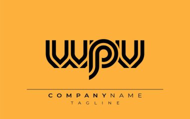 WPV Yaratıcı Eşsiz Modern Harf Logosu Tasarımı. Benzersiz bir harf dizaynına sahip stilize logo, soyut minimalist estetik ve modern cazibe sunar.