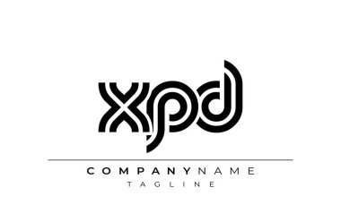 XPD Yaratıcı Eşsiz Modern Harf Logosu Tasarımı. Benzersiz bir harf dizaynına sahip stilize logo, soyut minimalist estetik ve modern cazibe sunar.