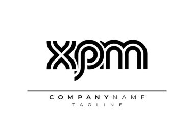 XPM Yaratıcı Eşsiz Modern Harf Logosu Tasarımı. Benzersiz bir harf dizaynına sahip stilize logo, soyut minimalist estetik ve modern cazibe sunar.