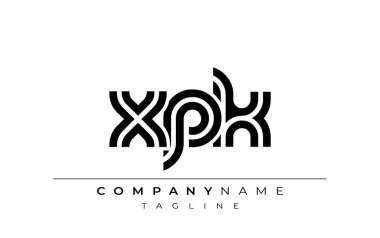 XPK Yaratıcı Eşsiz Modern Harf Logosu Tasarımı. Benzersiz bir harf dizaynına sahip stilize logo, soyut minimalist estetik ve modern cazibe sunar.