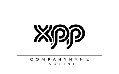 XPP Yaratıcı Eşsiz Modern Harf Logosu Tasarımı. Benzersiz bir harf dizaynına sahip stilize logo, soyut minimalist estetik ve modern cazibe sunar.