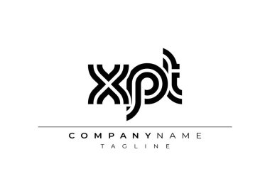 XPT Yaratıcı Eşsiz Modern Harf Logosu Tasarımı. Benzersiz bir harf dizaynına sahip stilize logo, soyut minimalist estetik ve modern cazibe sunar.