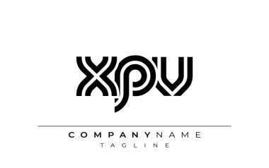 XPV Yaratıcı Eşsiz Modern Harf Logosu Tasarımı. Benzersiz bir harf dizaynına sahip stilize logo, soyut minimalist estetik ve modern cazibe sunar.