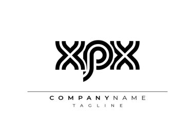 XPX Yaratıcı Eşsiz Modern Harf Logosu Tasarımı. Benzersiz bir harf dizaynına sahip stilize logo, soyut minimalist estetik ve modern cazibe sunar.