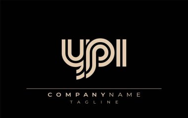 YPI Yaratıcı Eşsiz Modern Harf Logosu Tasarımı. Benzersiz bir harf dizaynına sahip stilize logo, soyut minimalist estetik ve modern cazibe sunar.