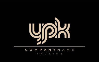 YPK Yaratıcı Eşsiz Modern Harf Logosu Tasarımı. Benzersiz bir harf dizaynına sahip stilize logo, soyut minimalist estetik ve modern cazibe sunar.