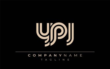 YPJ Yaratıcı Eşsiz Modern Harf Logosu Tasarımı. Benzersiz bir harf dizaynına sahip stilize logo, soyut minimalist estetik ve modern cazibe sunar.