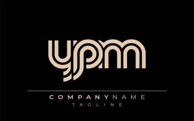 YPM Yaratıcı Eşsiz Modern Harf Logosu Tasarımı. Benzersiz bir harf dizaynına sahip stilize logo, soyut minimalist estetik ve modern cazibe sunar.