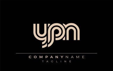 YPN Yaratıcı Eşsiz Modern Harf Logosu Tasarımı. Benzersiz bir harf dizaynına sahip stilize logo, soyut minimalist estetik ve modern cazibe sunar.